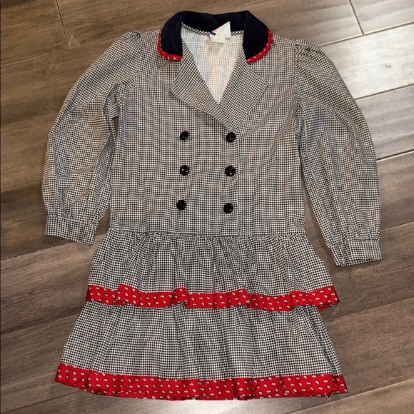 Diane Von Furstenberg Other - Diane Von Furstenberg Kids Vintage 80s Houndstooth Drop Waist Dress SZ 7